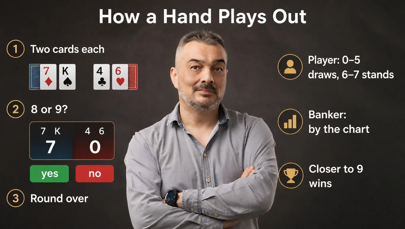 How a baccarat hand plays out