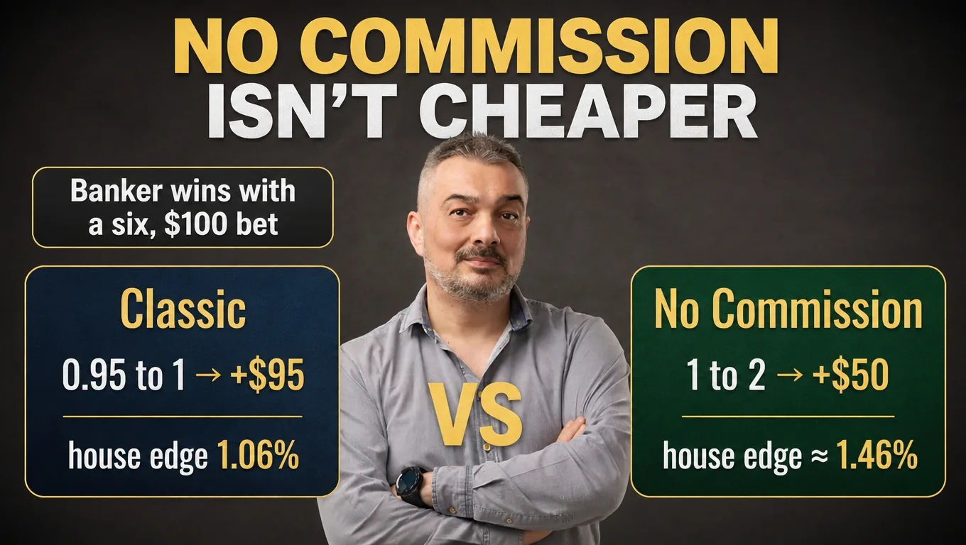 Banker six-point win payout: classic vs no commission